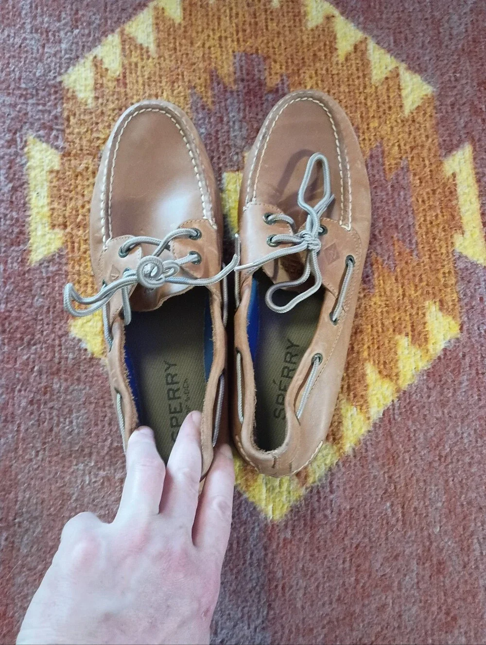 Men's Sperry Casual Boat Shoes - Tan Leather Size 10